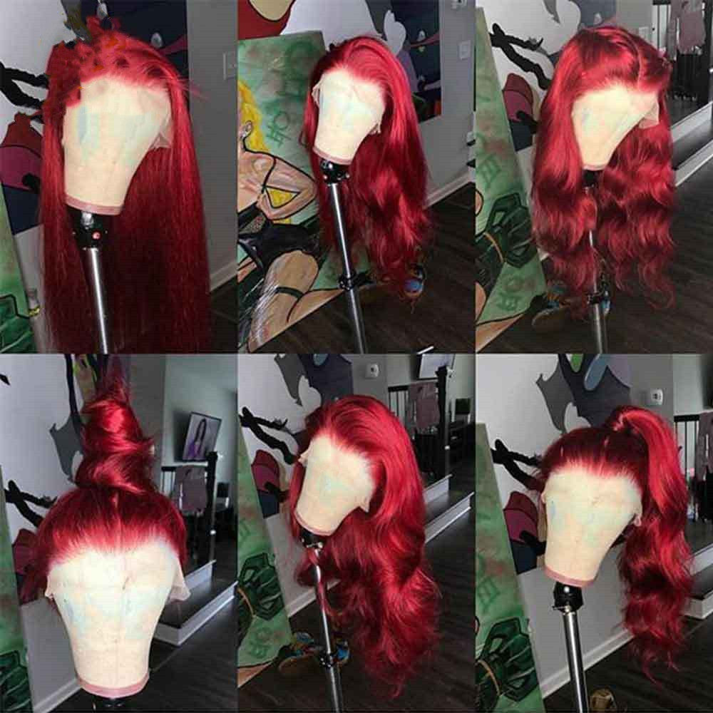 Burgundy Lace Front Human Hair Wigs Red Human Hair Wig Burgundy Lace Front Human Hair Wigs Red Human Hair Wig